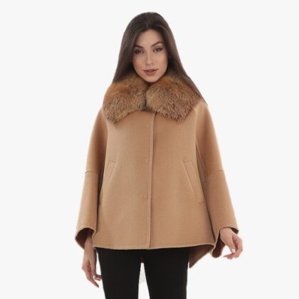 Cashmere Jacket | Detachable Fox Collar