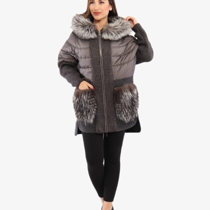 Alpaca Coat With Fox Fur Details