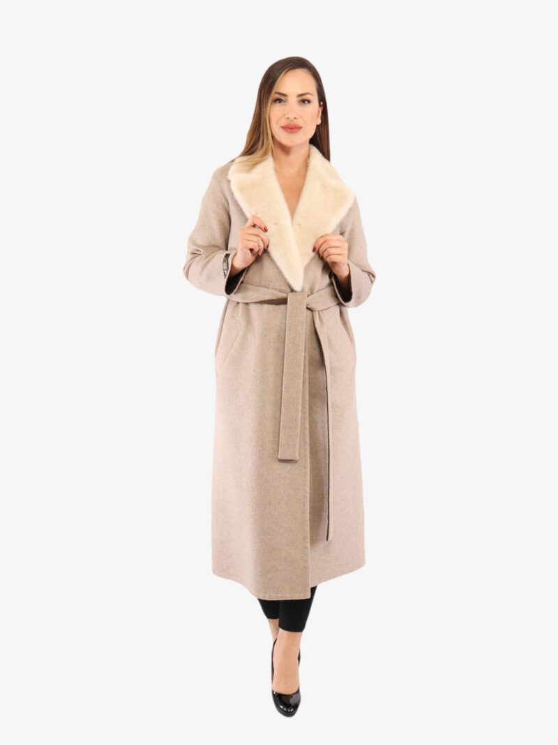 Alpaca Coat With Mink Collar