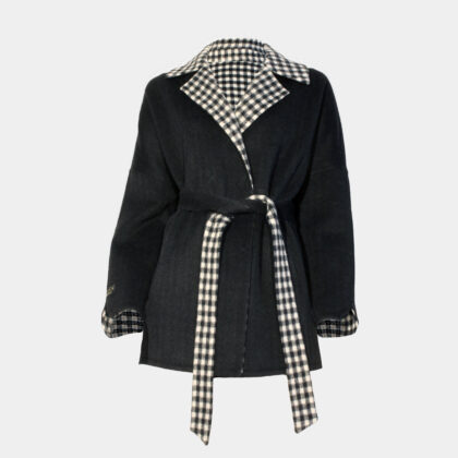 Alpaca Jacket with Pepita Pattern | Women