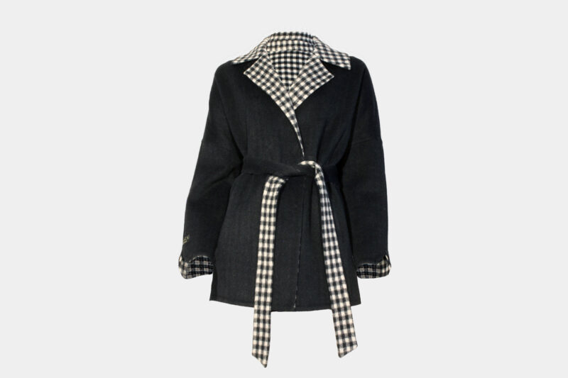 Alpaca Jacket with Pepita Pattern | Women