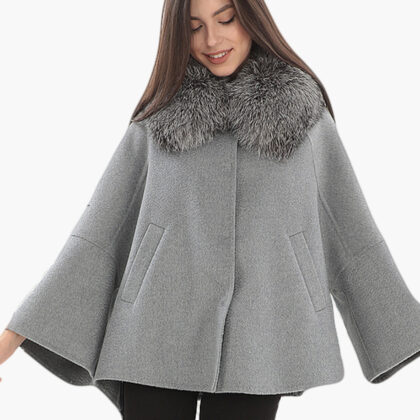 Cashmere Jacket | Detachable Fox Collar